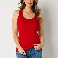 St. John's Bay Womens Scoop Neck Sleeveless Tank Top