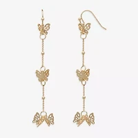 Mixit Womens Butterfly Drop Earrings