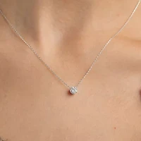 Floating Diamonds (F / Vs2) Womens CT. T.W. Lab Grown White Diamond 14K White Gold Round 18 Inch Pendant Necklace