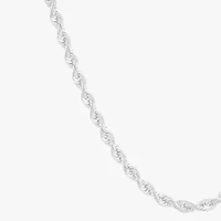 14K White Gold 18 - 30 Inch Semisolid Rope Chain Necklace