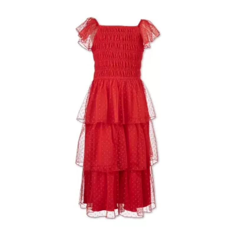 Speechless Big Kid Girls Short Sleeve Cap A-Line Dress