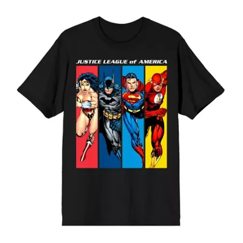 Mens Crew Neck Short Sleeve Classic Fit Justice League Big and Tall Graphic T-Shirt