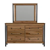 Norcross 6 Drawer Dresser+Mirror in Hickory