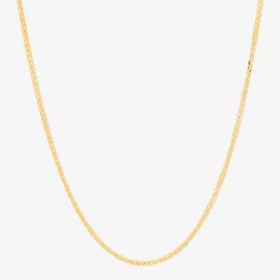 Made in Italy Womens 14K Gold Inch Wheat Chain Necklace
