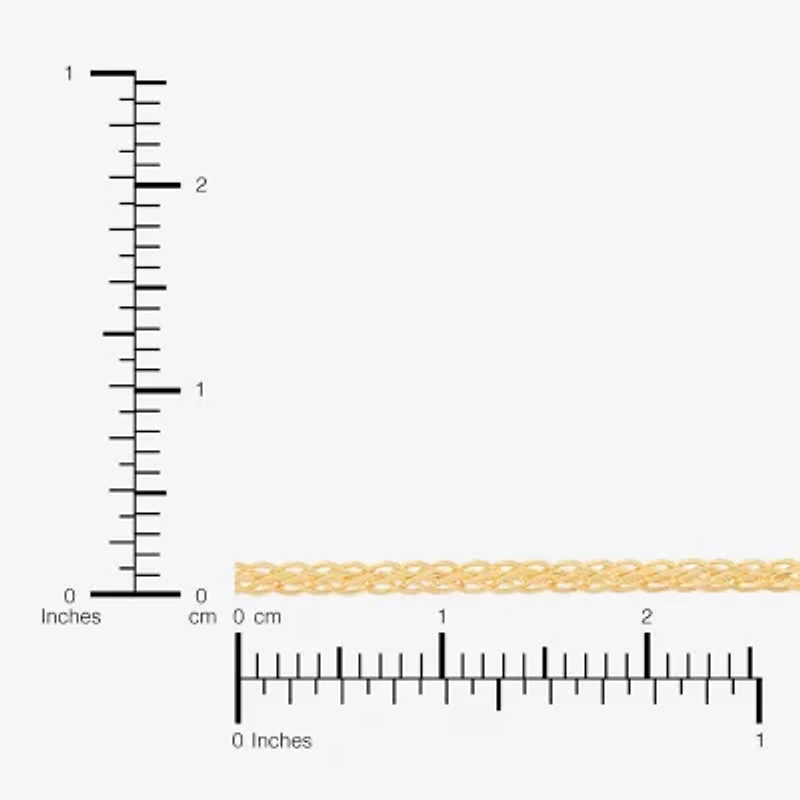 Made in Italy Womens 14K Gold Inch Wheat Chain Necklace