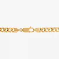 Mens 14K Gold 8 Inch Semisolid Cuban Circle Chain Bracelet