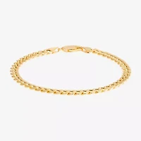 Mens 14K Gold 8 Inch Semisolid Cuban Circle Chain Bracelet