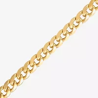Mens 14K Gold 8 Inch Semisolid Cuban Circle Chain Bracelet