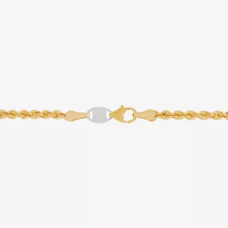 Bonded Brilliance Womens 14K Gold Bonded With Sterling Silver Inch Rope Chain Necklace