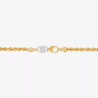 Bonded Brilliance Womens 14K Gold Bonded With Sterling Silver Inch Rope Chain Necklace