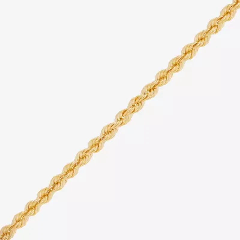 Bonded Brilliance Womens 14K Gold Bonded With Sterling Silver Inch Rope Chain Necklace