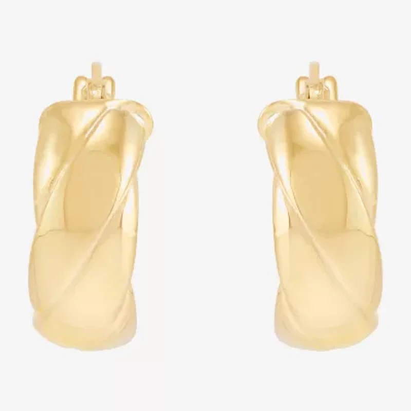 Made in Italy Womens 14K Gold 16mm Hoop Earrings