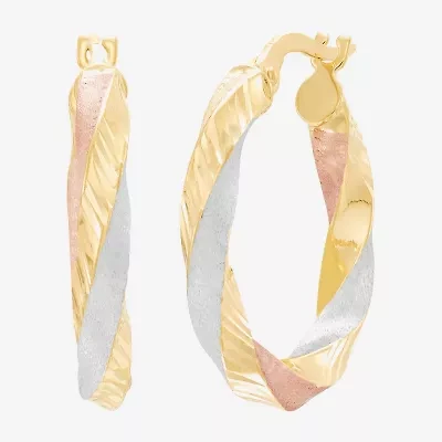 Made in Italy Womens 14K Gold 20mm Hoop Earrings