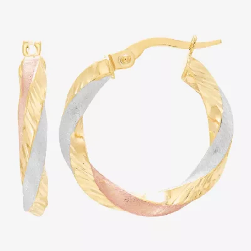 Made in Italy Womens 14K Gold 20mm Hoop Earrings