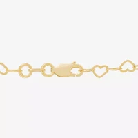 Made in Italy Womens 24K Gold Over Silver 7.5 Inch Solid Link Chain Bracelet
