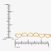 Made in Italy Womens 24K Gold Over Silver 7.5 Inch Solid Link Chain Bracelet