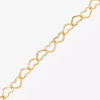 Made in Italy Womens 24K Gold Over Silver 7.5 Inch Solid Link Chain Bracelet