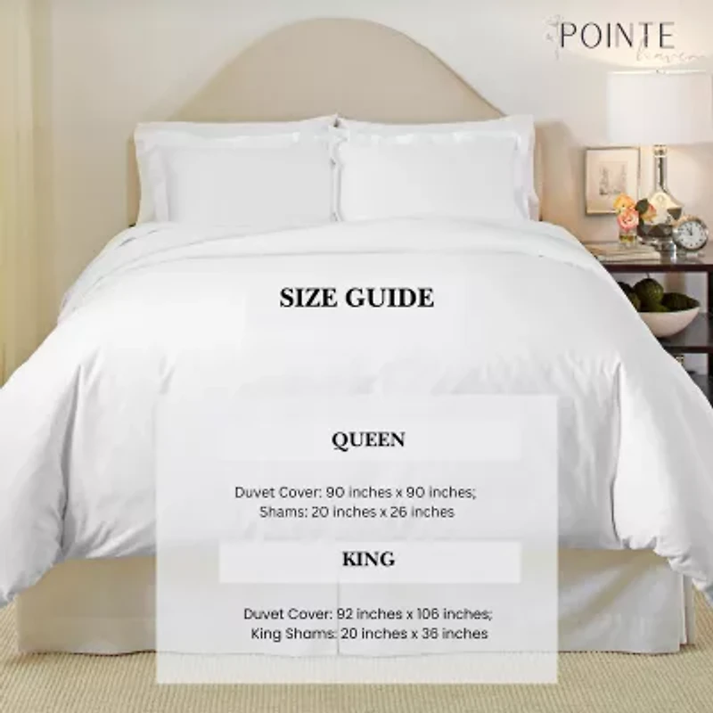 Pointehaven Long Staple Cotton Soft Sateen 3-pc. Duvet Cover Set