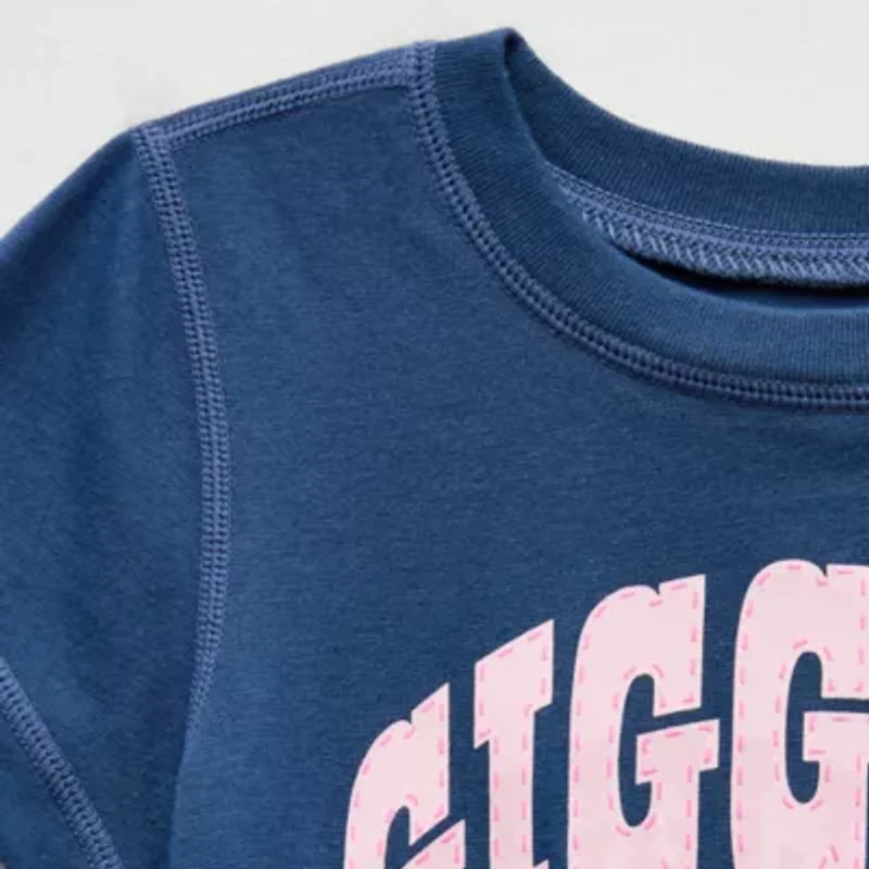 Okie Dokie Toddler Girls Easy-on + Easy-off Sensory Friendly Round Neck Short Sleeve Adaptive Regular Fit Graphic T-Shirt