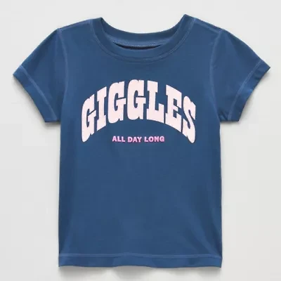 Okie Dokie Toddler Girls Easy-on + Easy-off Sensory Friendly Round Neck Short Sleeve Adaptive Regular Fit Graphic T-Shirt