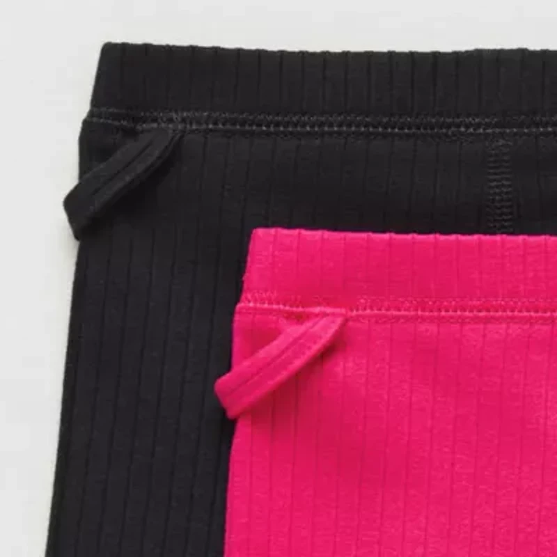 Okie Dokie Toddler Girls 3" Mid Rise Adaptive Adjustable Features 2 Pack Bike Short