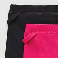 Okie Dokie Toddler Girls 3" Mid Rise Adaptive Adjustable Features 2 Pack Bike Short