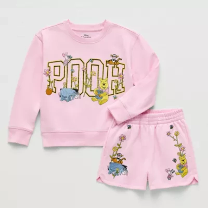 Disney Collection Girls Winnie The Pooh 2-pc. Short Set