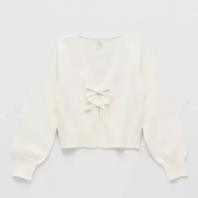 Thereabouts Little & Big Kid Girls V Neck Long Sleeve Cardigan