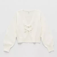 Thereabouts Little & Big Kid Girls V Neck Long Sleeve Cardigan