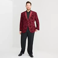 J. Ferrar Evening Edition Mens Big and Tall Floral Stretch Fabric Tuxedo Jacket