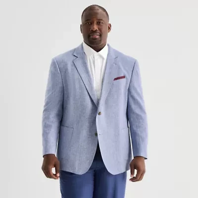 Stafford Linen Cotton Mens Big and Tall Classic Fit Sport Coat