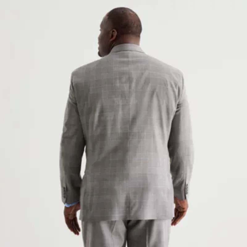Stafford Coolmax All Season Ecomade Mens Classic Fit Plaid Big and Tall Suit Jacket
