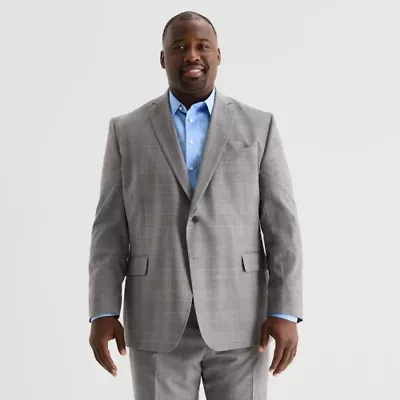 Stafford Coolmax All Season Ecomade Mens Classic Fit Plaid Big and Tall Suit Jacket