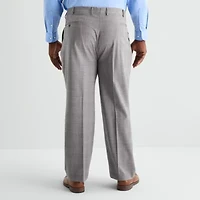 Stafford Coolmax All Season Ecomade Mens Big and Tall Plaid Regular Fit Flat Front Suit Pant