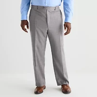 Stafford Coolmax All Season Ecomade Mens Big and Tall Plaid Regular Fit Flat Front Suit Pant