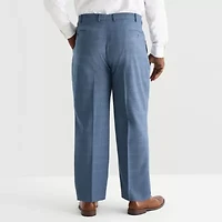 Stafford Mens Big and Tall Plaid Regular Fit Flat Front Suit Pant