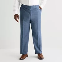 Stafford Mens Big and Tall Plaid Regular Fit Flat Front Suit Pant