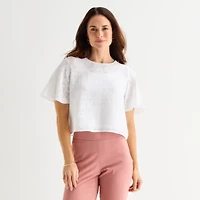 Liz Claiborne Womens Short Sleeve Blouse