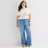 a.n.a Womens Plus Crew Neck Short Sleeve T-Shirt