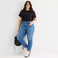 a.n.a Womens Plus Crew Neck Short Sleeve T-Shirt