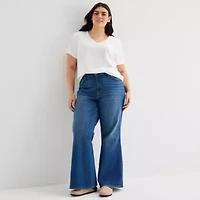 a.n.a Womens Plus V Neck Short Sleeve T-Shirt