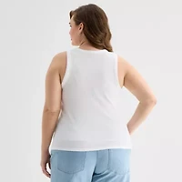 a.n.a Womens Plus High Neck Sleeveless Tank Top