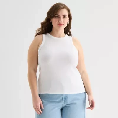 a.n.a Womens Plus High Neck Sleeveless Tank Top