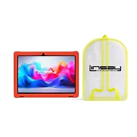LINSAY® 10.1 Octa Core 128Gb Android 15 Tablet Kids Red Back