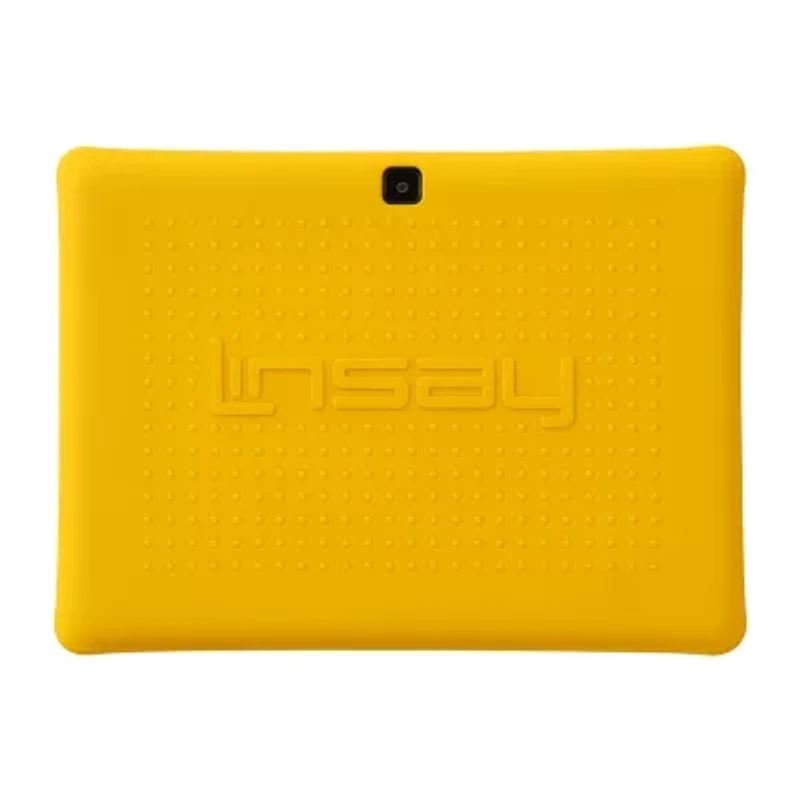 LINSAY® 10.1 Octa Core 128Gb Android 15 Tablet Kids Yellow Back Case