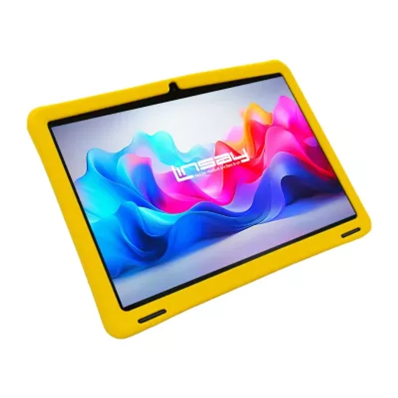 LINSAY® 10.1 Octa Core 128Gb Android 15 Tablet Kids Yellow
