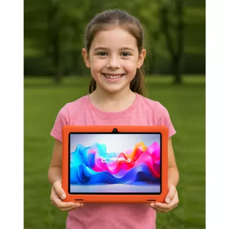 LINSAY® 10.1 Octa Core 128Gb Android 15 Tablet Kids Red
