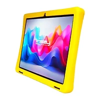 LINSAY® 10.1 Octa Core 128Gb Android 15 Tablet Kids Yellow Led