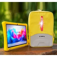 LINSAY® 10.1 Octa Core 128Gb Android 15 Tablet Kids Yellow Led