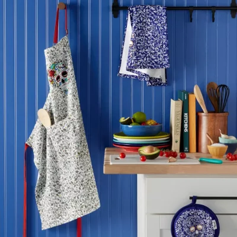 Fiesta Skull and Vine Apron